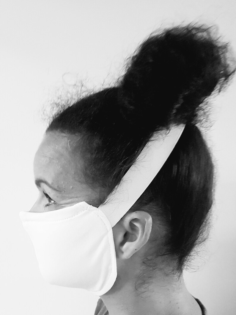White Cotton Lycra Face Mask Protection two Layers 3D Shape Etsy UK
