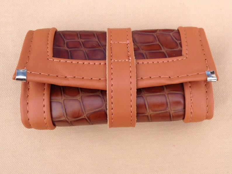 Unique Contrast Canvas and Leather Unisex TRIFOLD WALLET Ideal Etsy UK