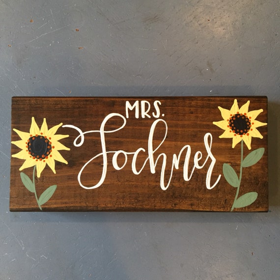 Custom Name Desk Plaque Teacher Gift Custom Hand Painted Etsy