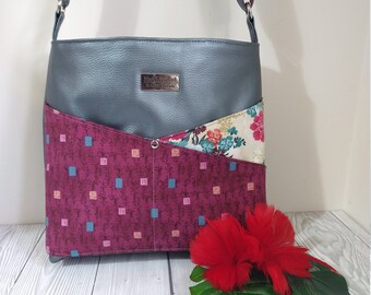 Bolso Bandolera Criss Cross en Polipiel Peltre y estampados orientales. Bandolera, bolso, bolso.