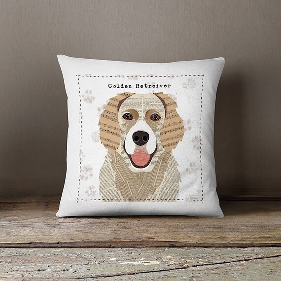 Golden Retriever personalised Dog cushion cover Etsy