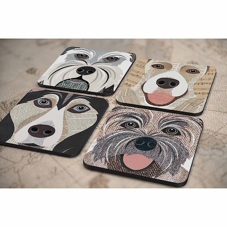 Dog Coasters 64 'closeup' Designs Available Etsy UK