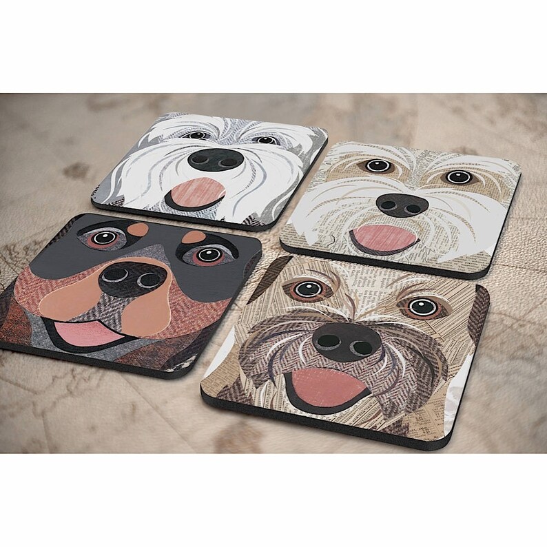 Dog Coasters 64 'closeup' Designs Available Etsy UK