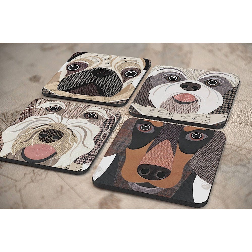 Dog Coasters 64 'closeup' Designs Available Etsy UK