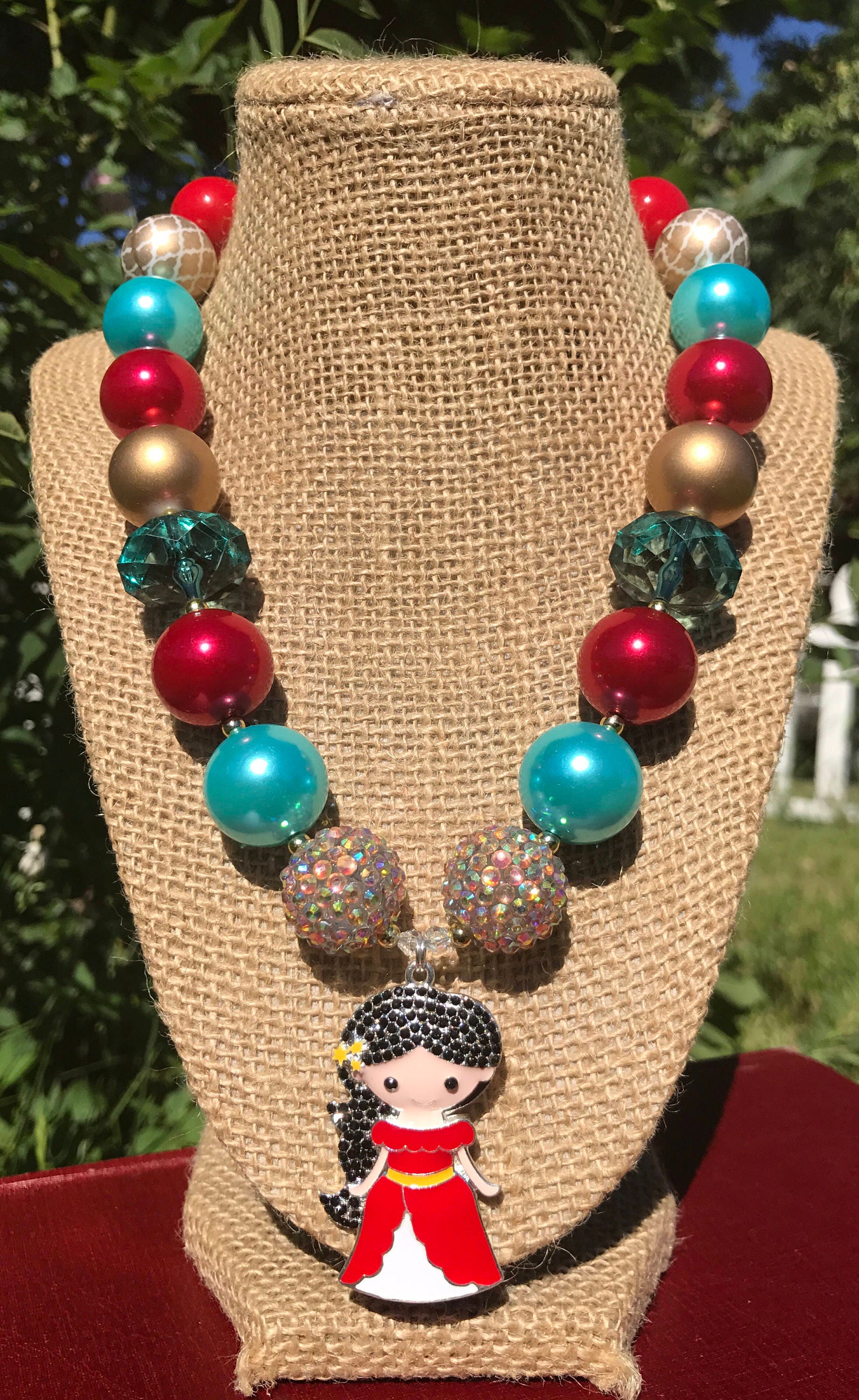 Elena of Avalor Necklace, Elena of Avalor Chunky Necklace, Elena