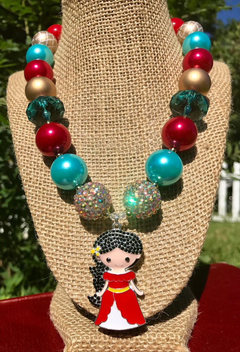 Elena of Avalor Necklace, Elena of Avalor Chunky Necklace, Elena