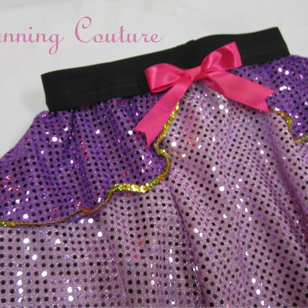 READY to SHIP (XL) Rapunzel from inspired shades of purple and lavender Sparkle Running round skirt accented with gold