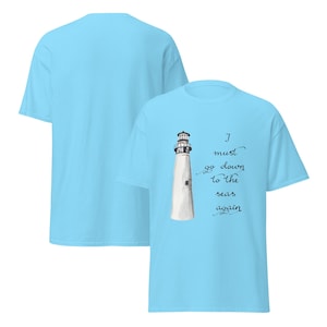 White Beach Light House T-shirt for Men