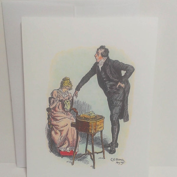 Pride and Prejudice-Eliza and Mr. Collins-Blank Card