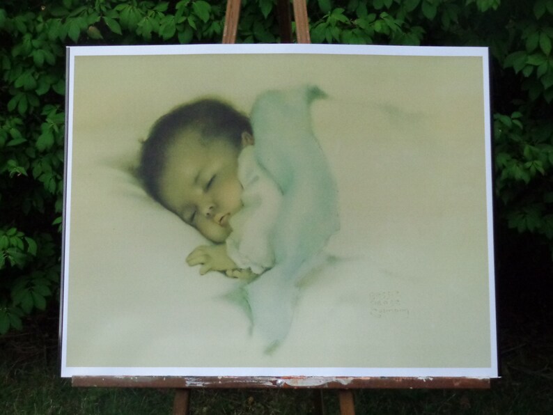 Baby Sleeping Poster18x24 Inchesvintage Image Etsy