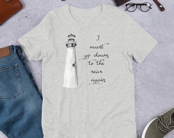 White Beach Light House T-shirt for Men