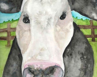 Watercolor Cow