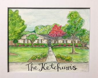 Custom Watercolor Home Illustration
