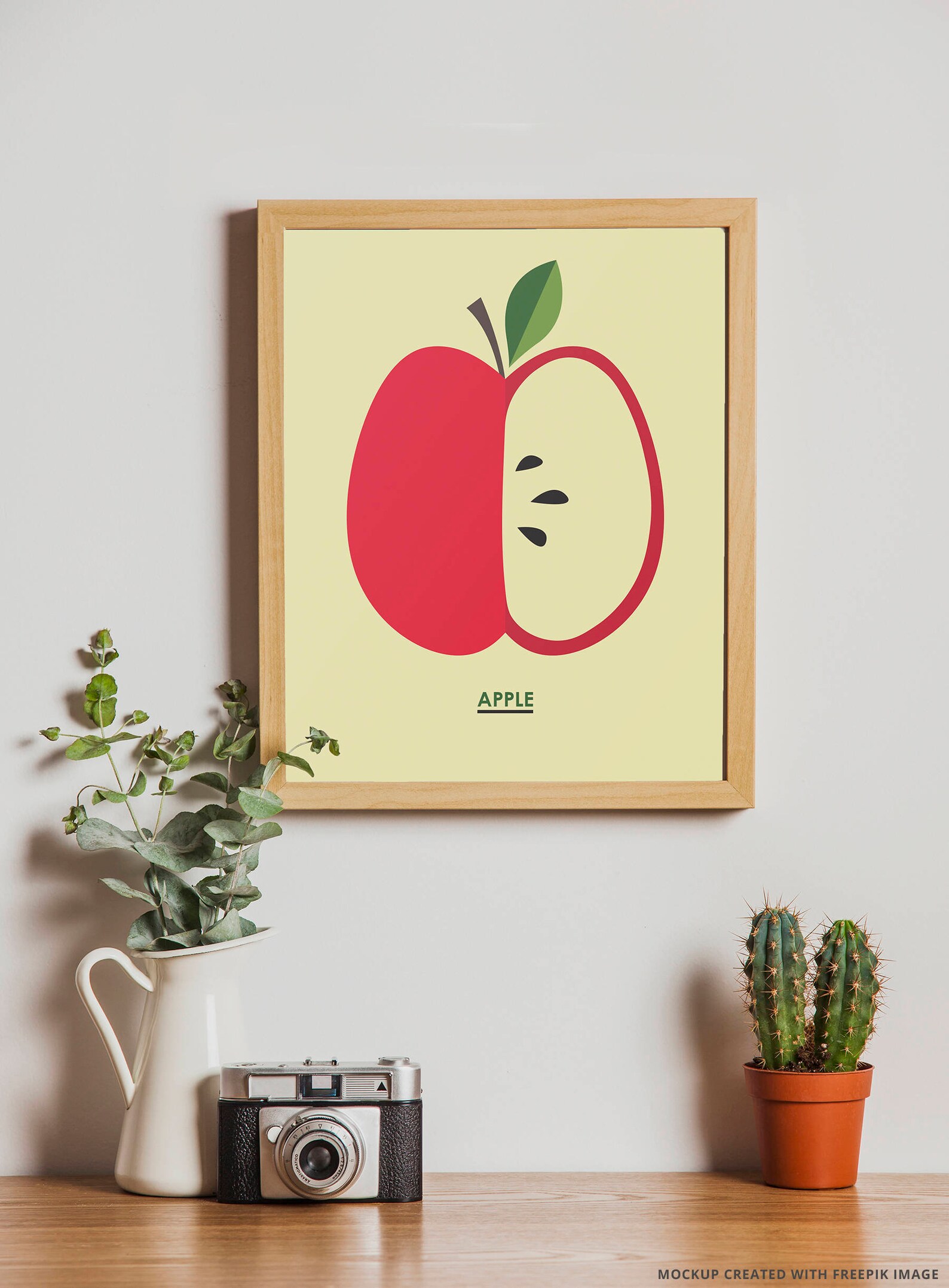 APPLE Art Print 11 by 14 kitchen wall decor Fruit Poster | Etsy