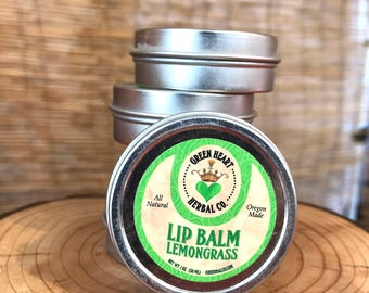 Lip Balm- Lemongrass 1 oz Lip Protection, All Natural