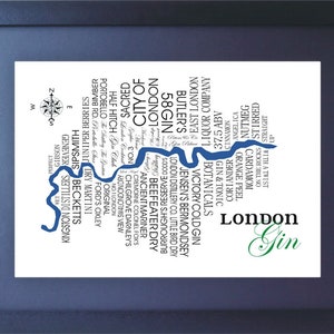 Carte des mots Londres Gin