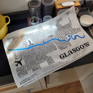 Glasgow Map Geschirrtuch