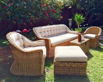 SOLD.Vintage Italian Wicker Works Indoor or Outdoor Set