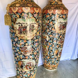 PAIR - Very Large Japanese Floor or Palace Vases
