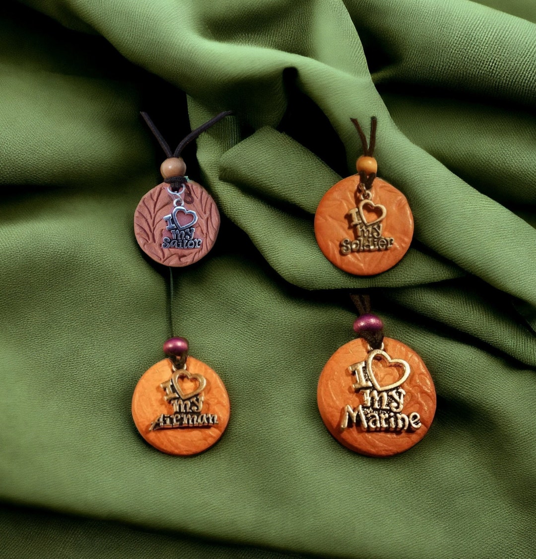 I Love Military Handmade Terracotta Aromatherapy Necklaces - Essential ...