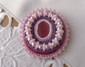 Bead embroidery Brooch