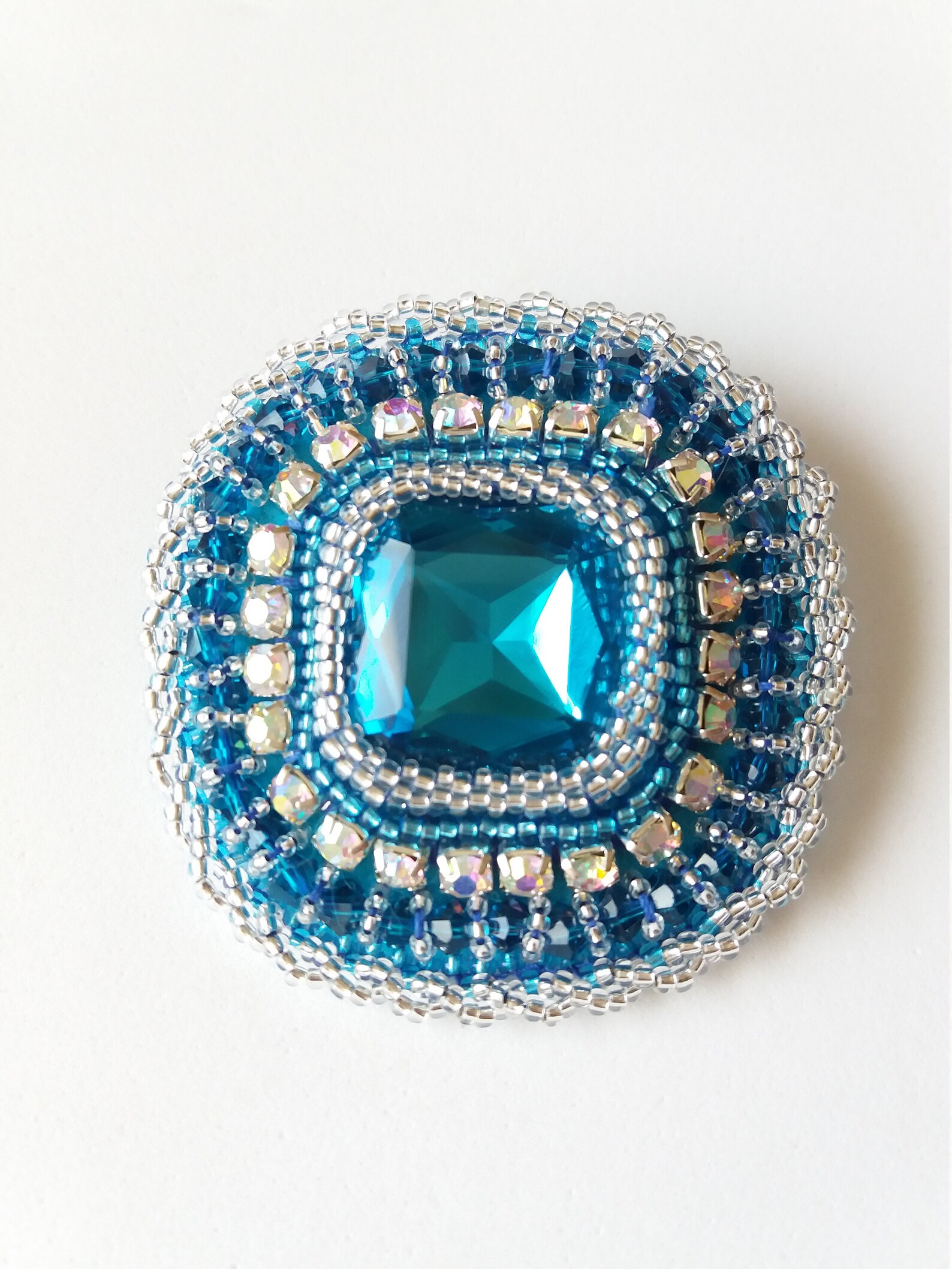 Bead Embroidery Brooch Etsy