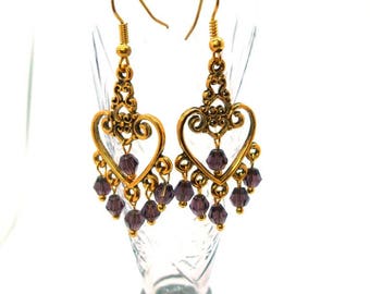 Dangling earrings with Crystals