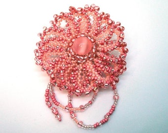 Bead embroidery Brooch