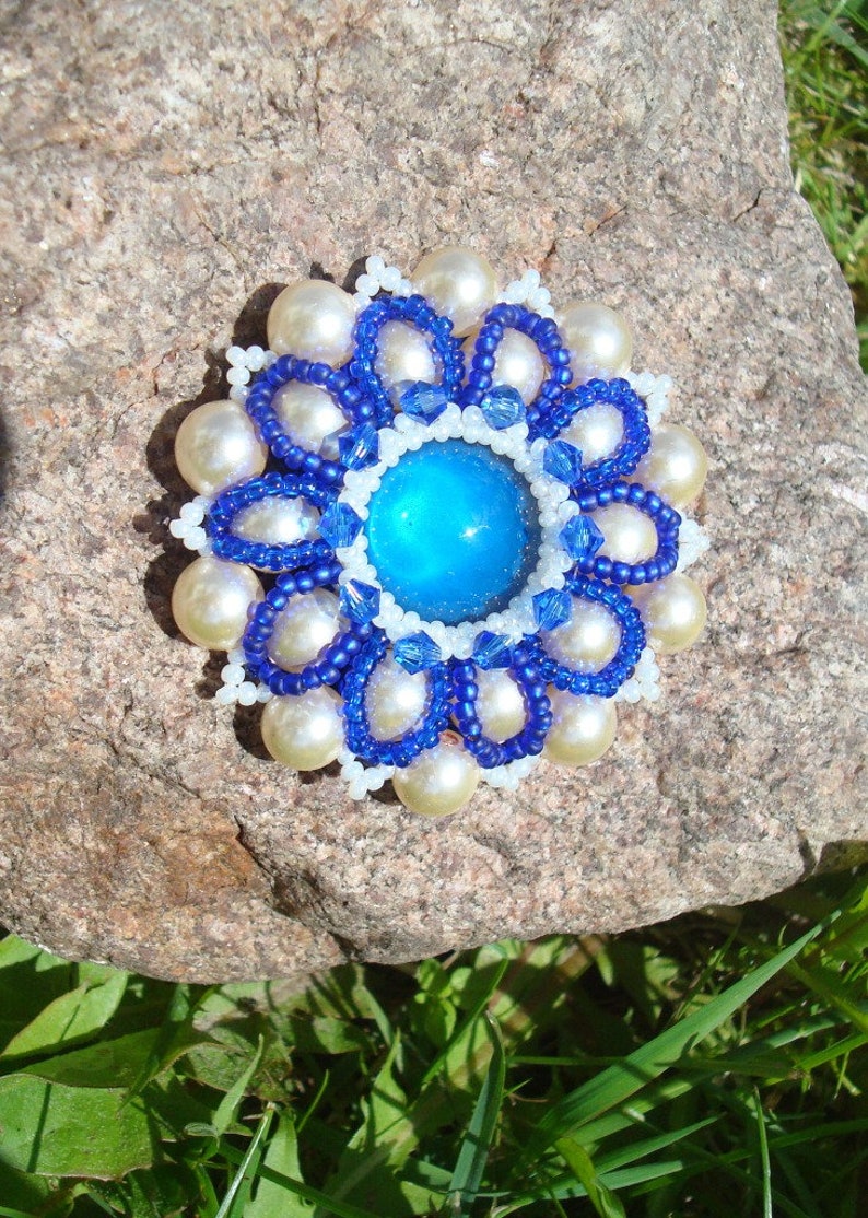 Bead Embroidery Brooch Etsy
