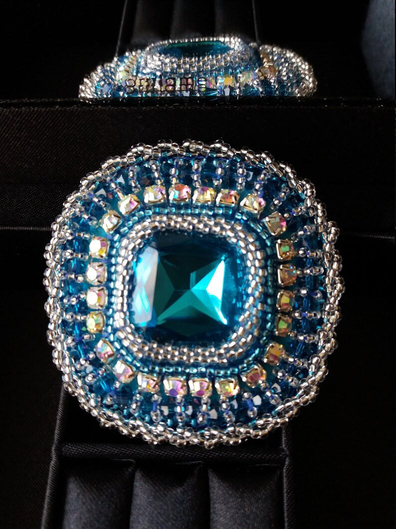 Bead Embroidery Brooch Etsy