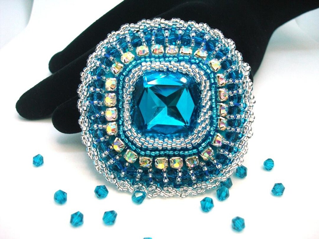 Bead Embroidery Brooch Etsy