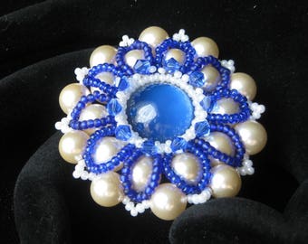 Bead embroidery Brooch