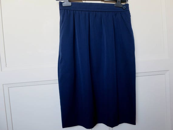 Vintage Givenchy Paris blue skirt, mid-length, 80s - image 1