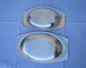 Grand Plat Ovale En Inox Letang & Rémy – Neuf Avec Défaut D'emballage