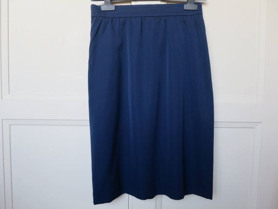 Vintage Givenchy Paris blue skirt, mid-length, 80s - image 2