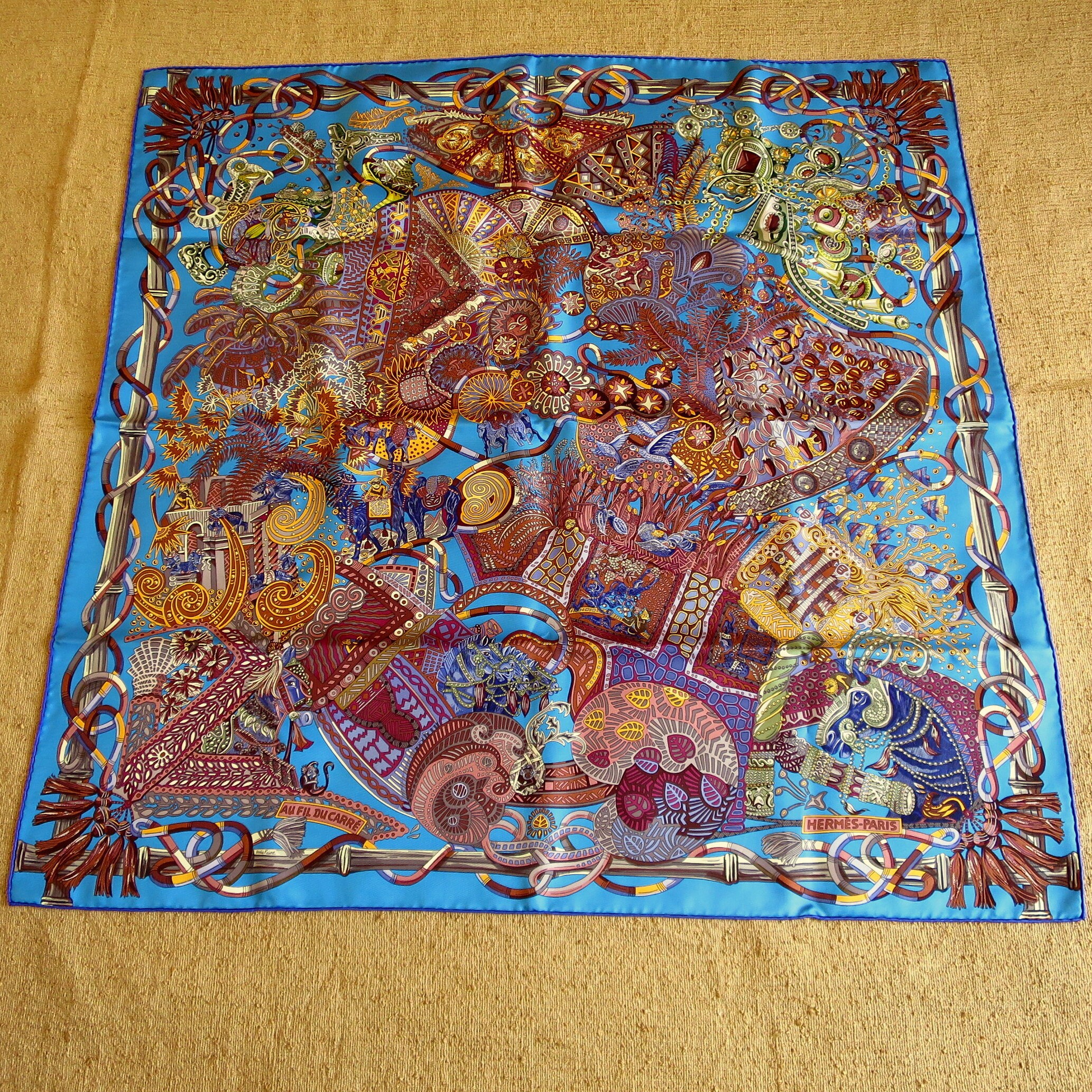 Foulard Carre Hermes Paris Au Fil Du Carre Par Etsy