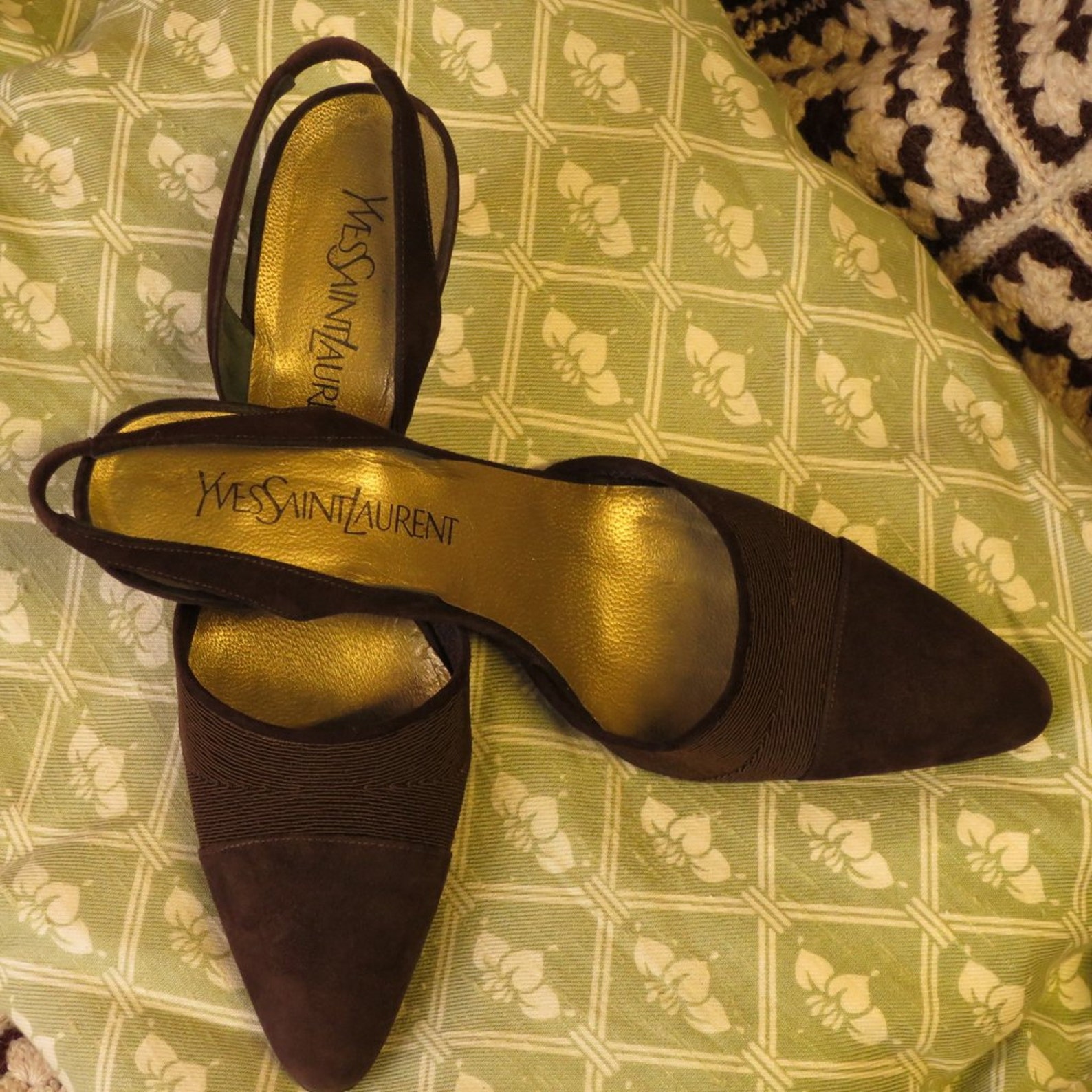 YVES SAINT LAURENT Pumps in Brown Suede With Heel 7.5 M Etsy