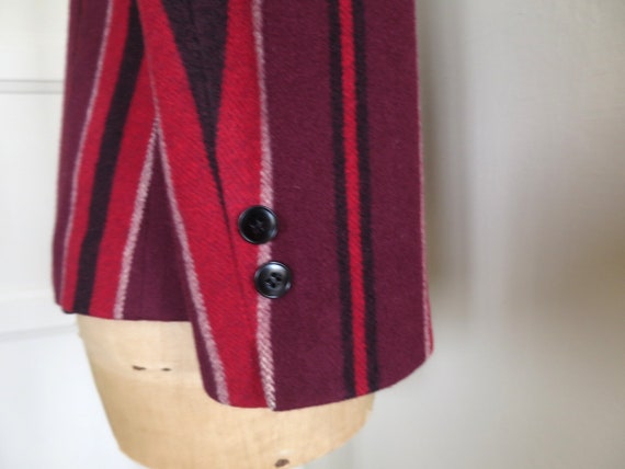 AGNES B vintage fitted wool, striped red, Burgund… - image 7