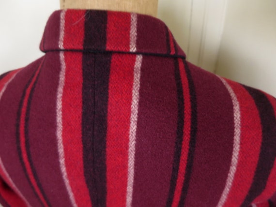 AGNES B vintage fitted wool, striped red, Burgund… - image 6