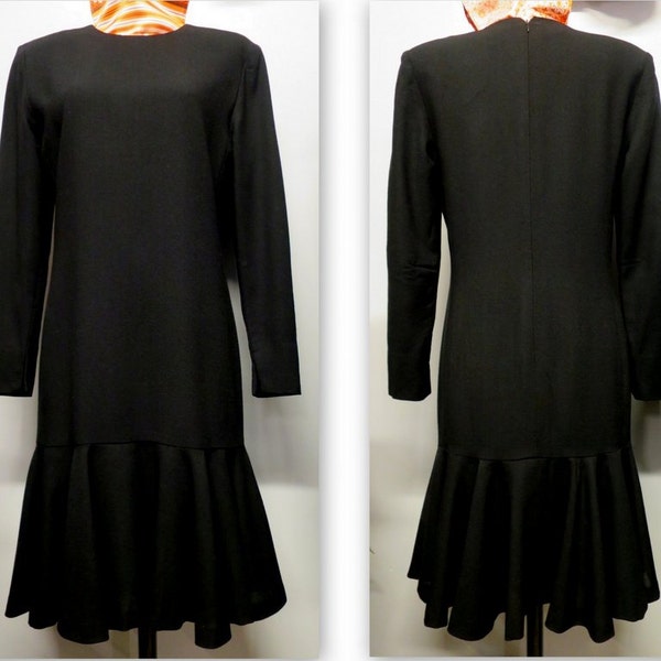 Robe noire, style Charleston, manches longues