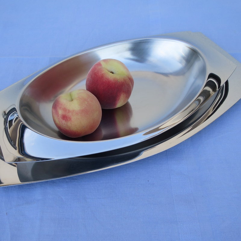 Plateau Ovale Letang Remy En Inox - Coffret - Argenté - Occasion