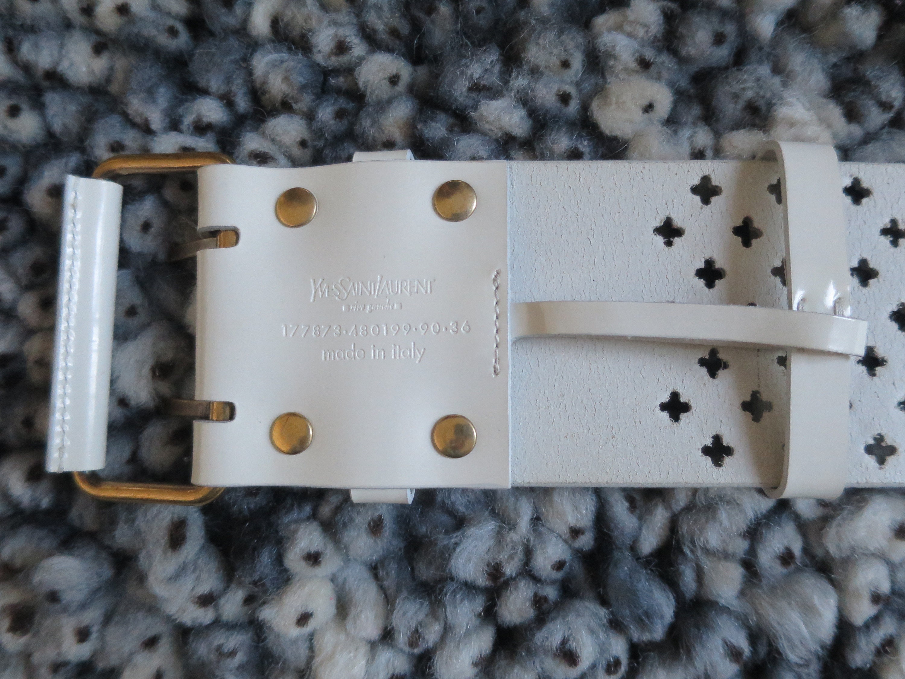 vtg SAINT LAURENT Rive Gauche white leather belt XS S Vintage Saint Laurent Rive Gauche Made In France Womens Belt  main image 3