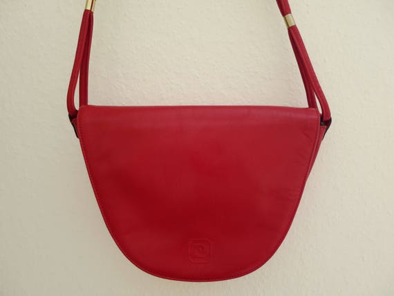 Pierre Cardin red shoulder bag, vintage 70s