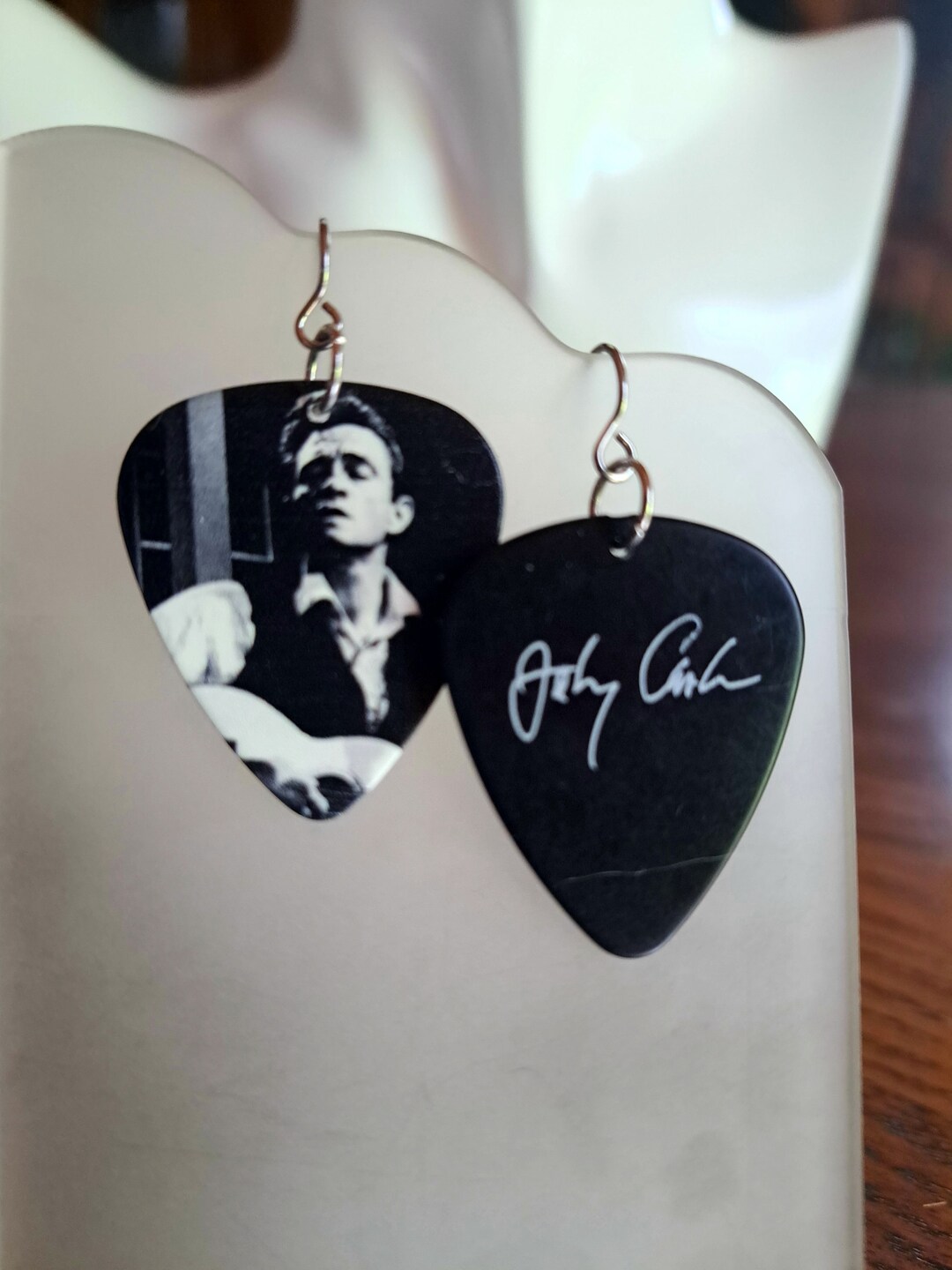 Matched Black and White Guitar Pick Earrings Etsy