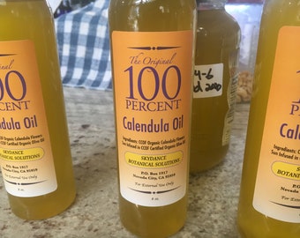 Calendula oil. 8 oz ~ Organically grown and infused in organic olive oil, NOTE: Only ships to USA
