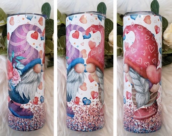 Valentine's day gnomes sublimation tumbler