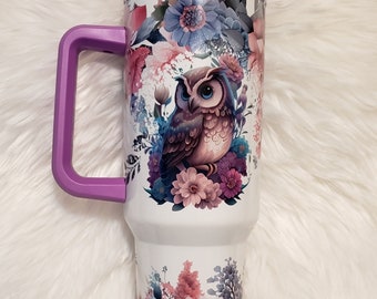 Purple owl 40 oz Tumbler