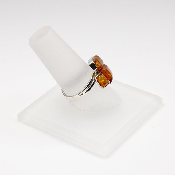 Multi-Stone Amber and 925 Silver Ring - image 4