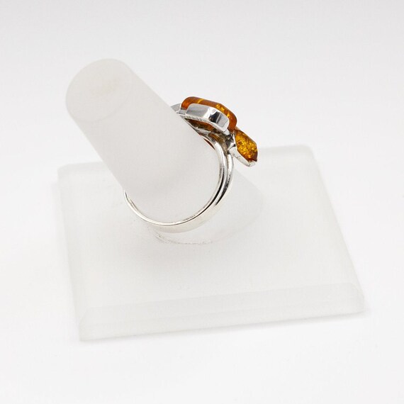 Multi-Stone Amber and 925 Silver Ring - image 5