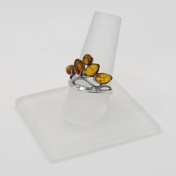 Crown Amber and 925 Silver Amber Ring